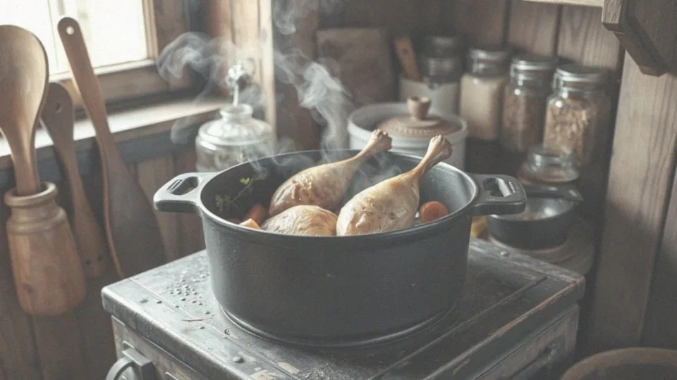 Jak przebiega proces duszenia udźca z indyka?