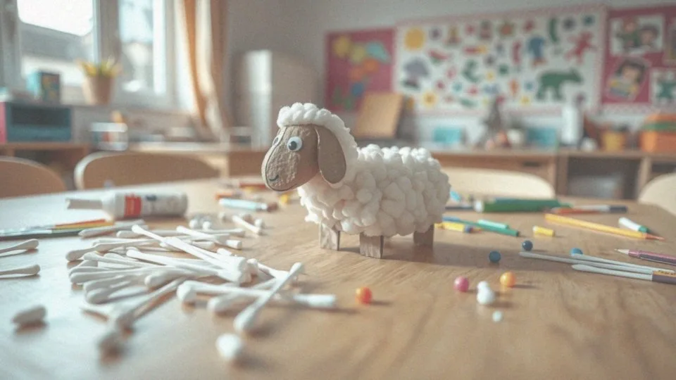 Jak przygotować baranka z patyczków kosmetycznych?