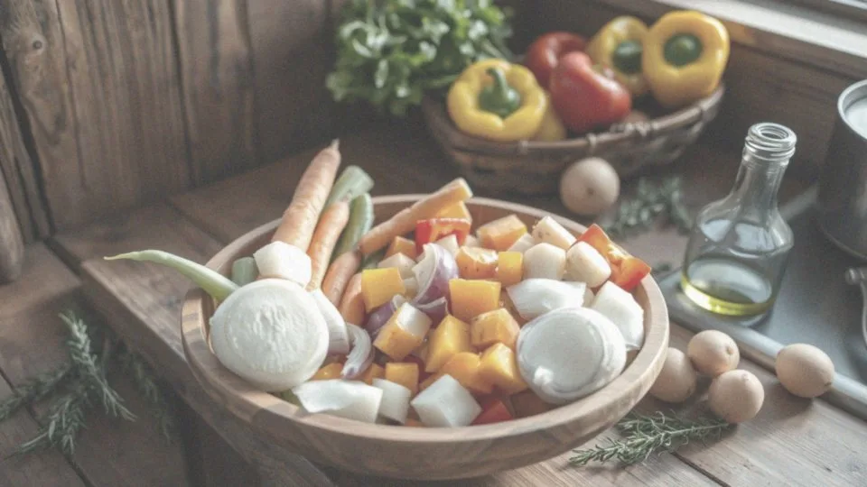 Jak przygotować warzywa do pieczenia z udźcem z indyka?