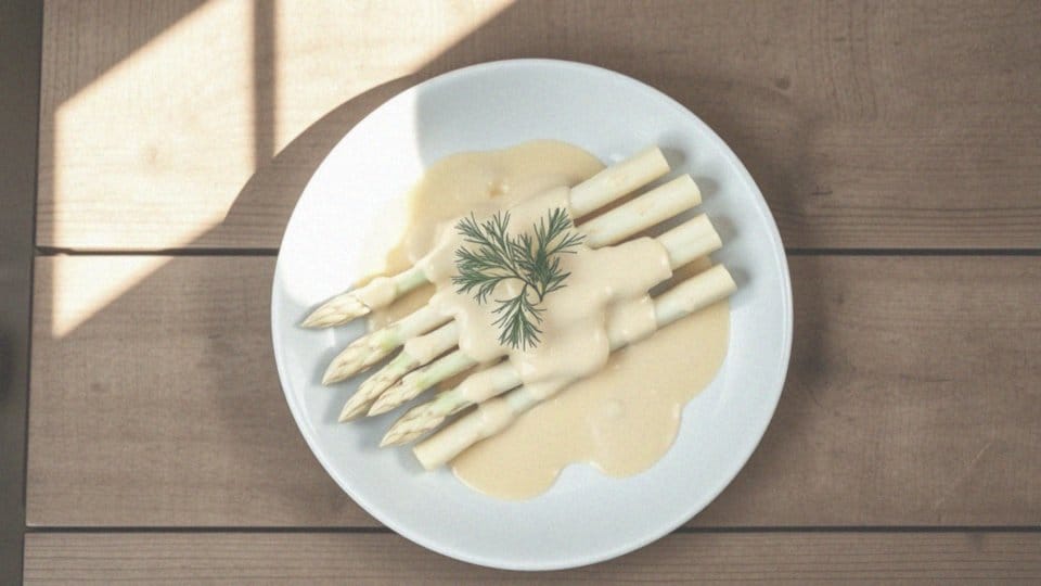 Jak podać sos holenderski ze szparagami?
